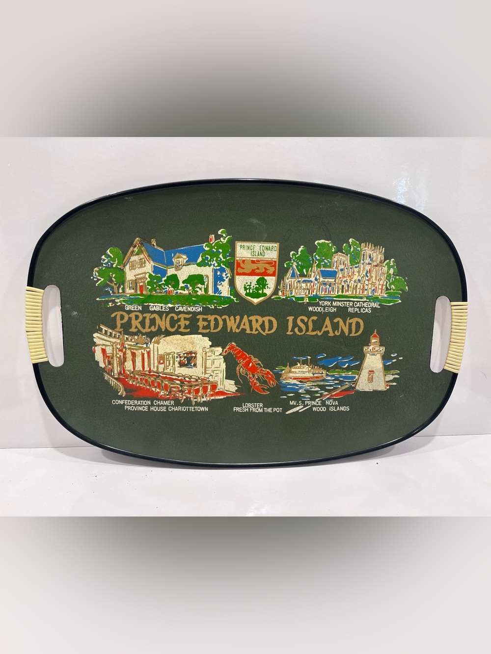Vintage Prince Edward Island serving tray-made in Japan -green gables